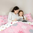 thumbnail image 5 of Castle Fairy Xmas Snowflakes Full Size Comforter Sets 3-Piece for Boys Girls,Pink Blue White Bedding Comforter Set,Merry Christmas Lightweight Bedding Sets,Breathable Home Decor,Reversible, 5 of 8