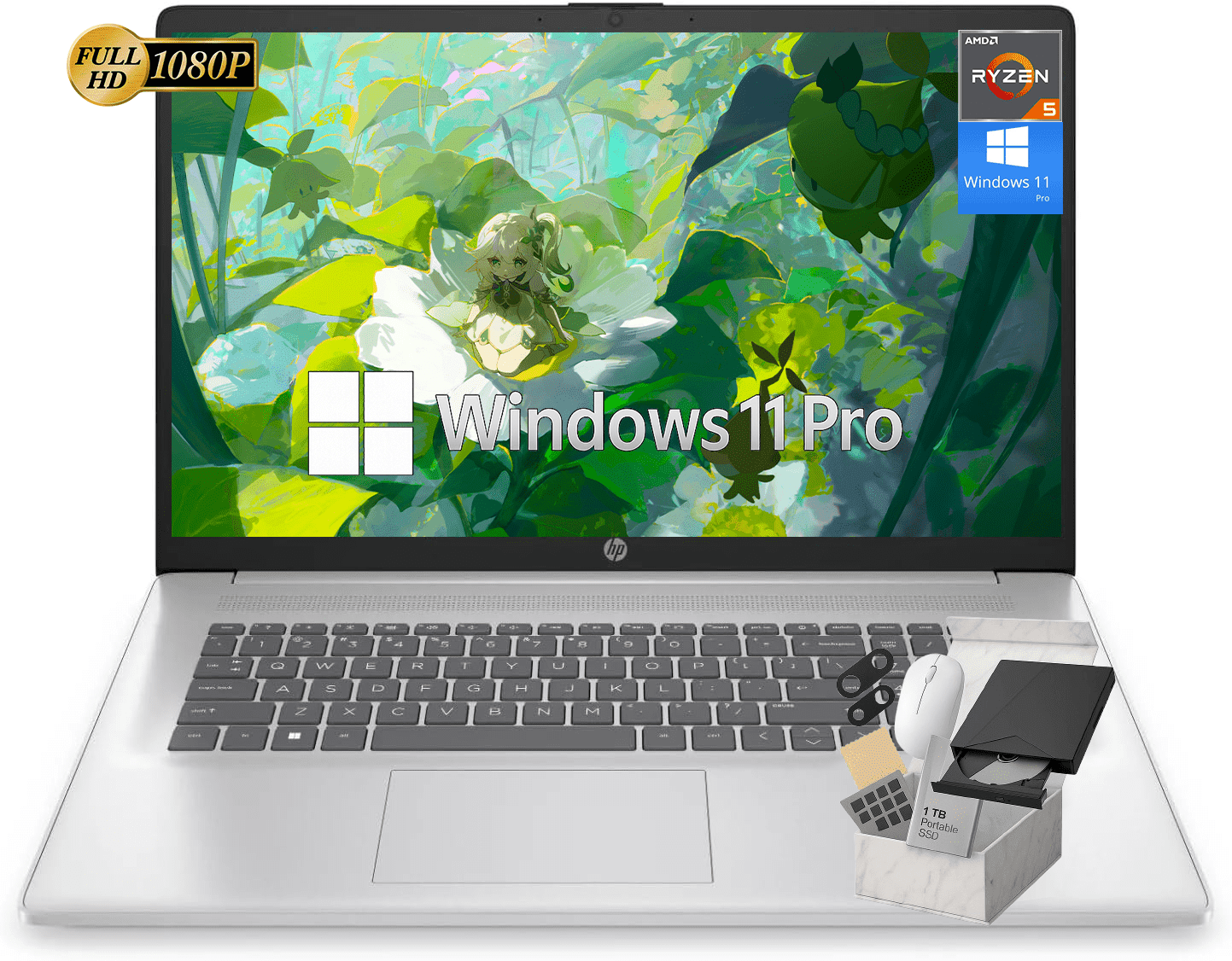 HP 17.3'' FHD Laptop, 13th Gen i5-13500H, 8GB DDR4-3200 RAM