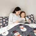thumbnail image 4 of jejeloiu Cute Snowmen Bedding Comforter Set 7 Pieces,Merry Christmas Full Bedding Set,Happy New Year Fitted Sheet Flat Sheet For Girls Boys,Luxury Bedroom Decor Reversible, 4 of 8