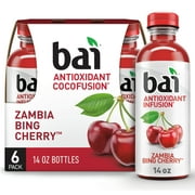 Bai Antioxidant Infused Zambia Bing Cherry Flavored Water, 14 fl oz, 6 Bottles