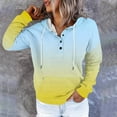 thumbnail image 2 of XPMWRP Women's Drawstring Gradient Hoodies Sweatshirt Fall Winter Long Sleeve Button Down Pullover Sweatshirts With Pockets Blue L, 2 of 6