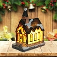 thumbnail image 3 of Christmas Ornament House Shape LED Light Gifts Xmas Luminous Miniature Decoration for Home, 3 of 8