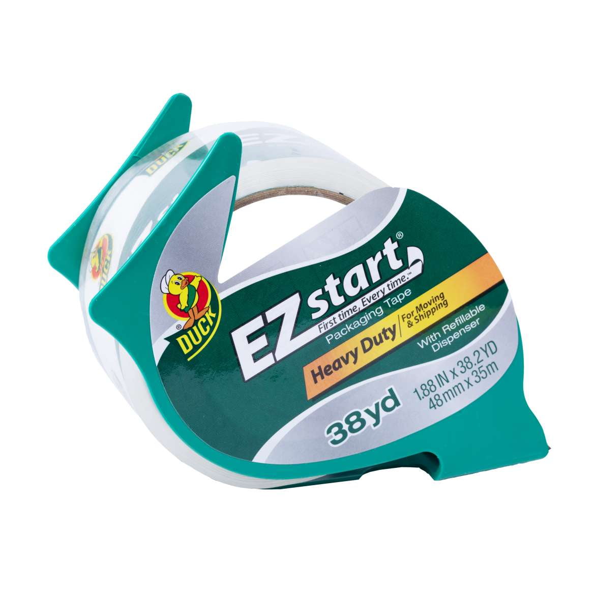 Duck Brand EZ Start Packing Tape with Dispenser, 1.88 In. x 38 Yd