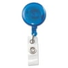 Advantus 75472 Translucent Retractable Id Card Reel, 34" Extension, Blue, 12/Pack