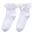 thumbnail image 1 of 1 par de calcetines de Color sólido de Lolita dulce para mujeres y niñas, medias japonesas Jk para estudiantes con lazo y adorno de encaje, 1 of 5