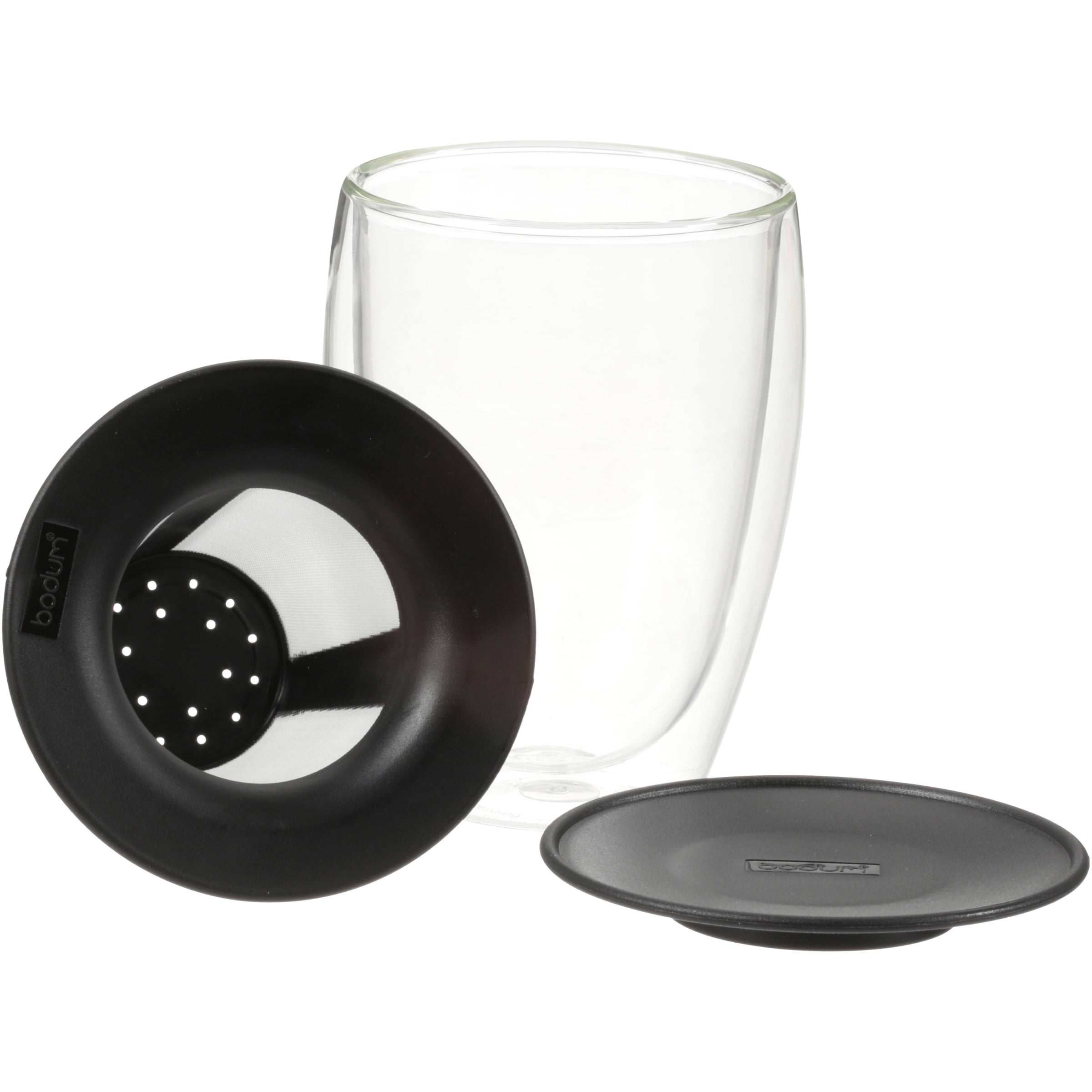 Bodum 12-Ounce Tea for One, Double Wall Glass with Strainer,  Black: Tea Services: Teapots & Coffee Servers
