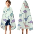 thumbnail image 3 of Colorful Dinosaur Assortment Pattern Hooded Bath Towel，50"x30" for Ages 3 To 12 Kids, Quick Dry Lightweight Soft Microfiber Hood Beach Towel Cover Up for Kids, 3 of 7