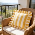 thumbnail image 1 of Striped Velvet Ruffled Throw Pillow Home Textile Vintage Style Sofa Decorative Pillow Cover, 1 of 6