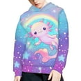 thumbnail image 3 of DISNIMO Galaxy Axolotl Hoodies for Girls 6-7 Rainbow Hoodie Kids Cute Hooded Sweatshirt with Hoodie Pockets Girls and Boys Streetwear Hoodies Pullover Children Fall Clothing Long Sleeve, 3 of 7