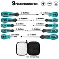thumbnail image 4 of Juego de destornilladores de 9 piezas Destornillador de punta magnética Herramienta de mano Destornillador cruzado y plano profesional con empuñadura acolchada Kit de destornillador portátil 5 tamaños, 4 of 11