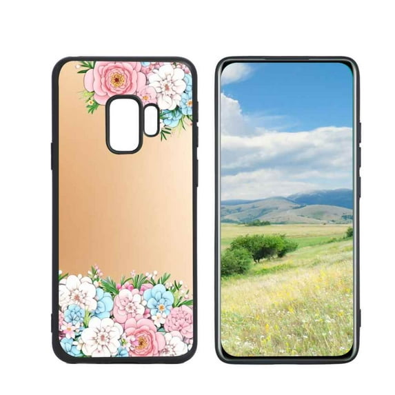 Compatible with Samsung Galaxy S9 Phone Case, Floral-Flowers-Cute75 Case Men Women, Flexible Silicone Shockproof Case for Samsung Galaxy S9