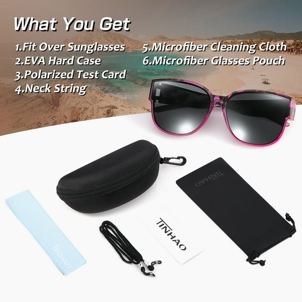 TINHAO Polarized Sunglasses Over Glasses for Women Men, Fit  display picture 3