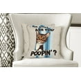 thumbnail image 4 of Ambesonne Cat Throw Pillow Cover Pack of 2, Are You Poopin' Curious Kitty, 2 Pcs-20"x20", Blue Coconut Chocolate, 4 of 5