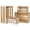 Natural, variant on MODE HOME Set of 4 Large Torched Wood Decorative Storage Crates, Nesting Wooden Crates for Display Rustic, Farmhouse Wooden Storage Container Boxes Made from Solid Wood