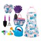 thumbnail image 2 of Juego de herramientas de jardín para niños Soledad Kit de jardinería azul patrón de gato, 2 of 10