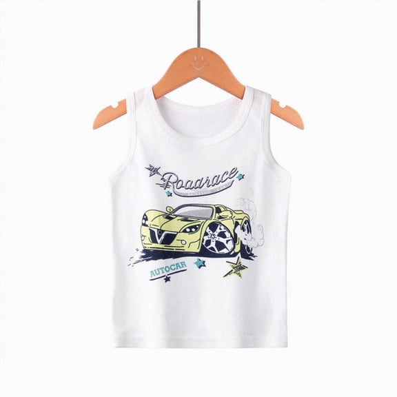 Gubotare Toddler Boy Tank Top Baby Boys Graphic Tank Tops Toddler Sleeveless Undershirts Workout Tank Shirts 18 24 Months (Yellow,18-24 Months)