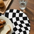 thumbnail image 3 of Black and White Checkered Round 15 Inch Placemats Set of 8, Modern Irregular Geometric HeatResistant Non Slip Place Mats for Dining Table, Wipeable Braided Kitchen Table Mats for Housewarming, 3 of 9