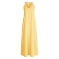 thumbnail image 6 of Ynynloco Womens Cotton Casual Strappy V Neck Sleeveless Flowy Pockets Loose Long Maxi Beach Dress Sundress, 6 of 7