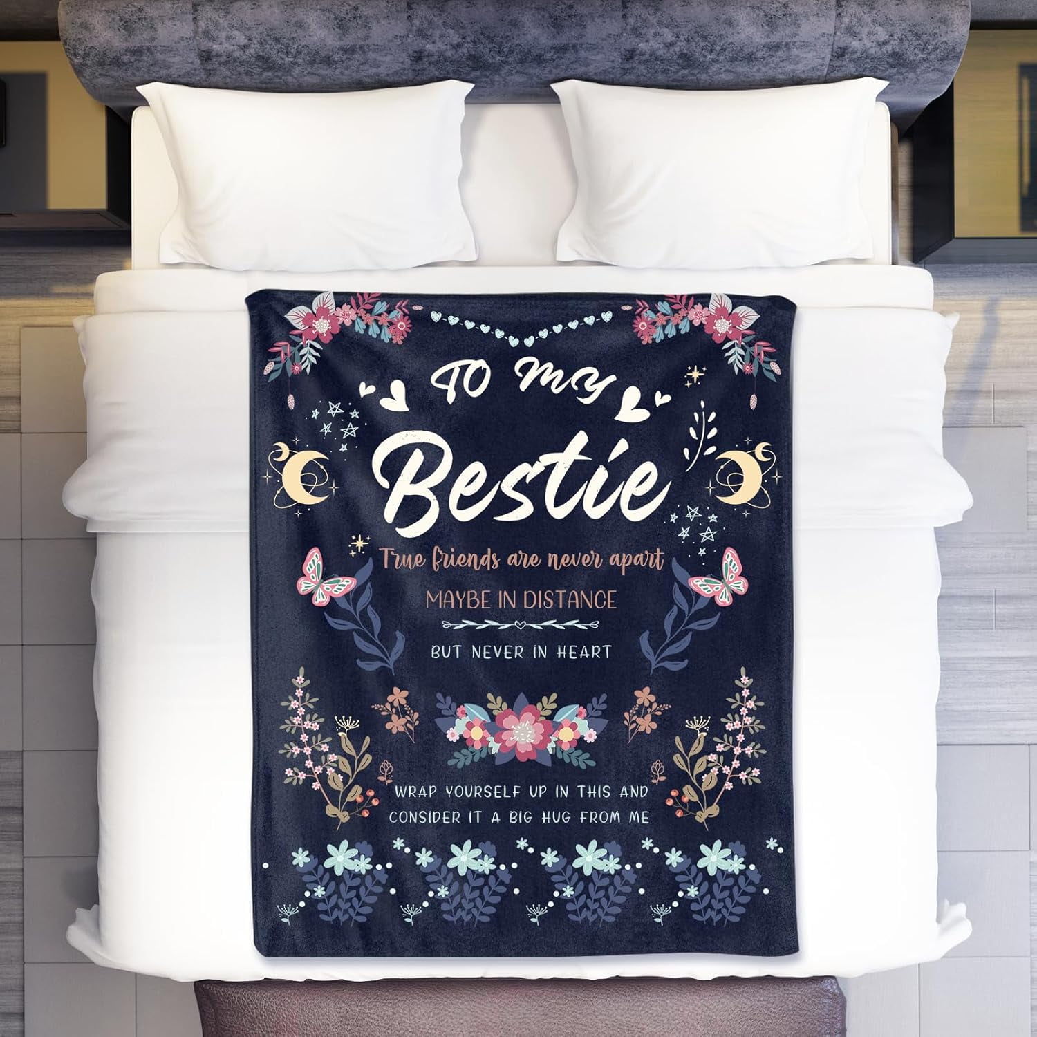 Bestie Gifts for Women on Christmas - Best Friend Blanket Gift - Bestie Gift, Best Friend Happy Birthday Gifts - Friendship Flannel Throw Blanket Thinking of You Far Away Gifts