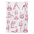 thumbnail image 3 of Ambesonne Fitness Tablecloth Rectangular Table Cover, Line Art Poses Silhouette, 52"x70", White and Pink, 3 of 4
