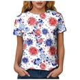 thumbnail image 5 of felwors Women's Patriotic USA Flag & Bald Eagle Fireworks T-Shirt – Short Sleeve Crew Neck Casual 4th of July Tee for Outdoor Gatherings (Sky Blue, XXL), 5 of 8