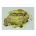 thumbnail image 1 of Grunge Cutting Board, Retro Car with Digital Grunge Torn Splash Dirty Graffiti Like Urban Illustration, Decorative Tempered Glass Cutting and Serving Board, Small Size, Green Mustard, by Ambesonne, 1 of 1