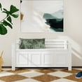 thumbnail image 2 of Linon Lenly Ladder Back Wood Bench with Flip Top Storage, 46"L x 17"D x 25"H, White, 2 of 12