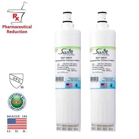 Swift Green Filters Ltd. Replacement Whirlpool 4396510 EDR5RXD1 Refrigerator Water Filter SGF-W80 Rx