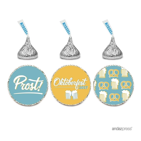 Chocolate Drop Labels Trio, Fits Hershey's Kisses Party Favors, Oktoberfest, 216-Pack, Envelope Seals Stickers