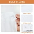 thumbnail image 4 of Ikfashoni Hookless Shower Curtain with Snap in Liner, White Boho Floral Waterproof Fabric Mesh Window Bath Curtain, 71"X74", 4 of 8