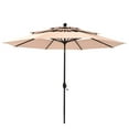 thumbnail image 3 of MF Studio 10ft Patio Umbrella 3 Tier Vented Outdoor Market Table Umbrella with Crank and Tilt All Aluminum Frame Beige, 3 of 8