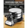 thumbnail image 6 of Belgian Waffle Maker, Classic Rotating Waffle Iron with Nonstick Plates, Removable Drip Tray and Cool Touch Handles, Double Flip Waffle, Rotating Belgium Waflera Maker by Yabano, Brushed Stainless, 6 of 7