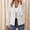 c01White, variant on JGGSPWM Women Long Sleeve Blazer Suit Office Work Casual Open Front Turndow Collar Pocket Lightweight Jacket with Decorative Gold Buttons Red XL