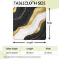 thumbnail image 2 of Black White Gold Marble Pattern Square Fitted Tablecloth with Elastic Edge,Square Table Cover,Washable Elastic Table Cover for Home Kitchen Party Decor 34"x34", 2 of 6