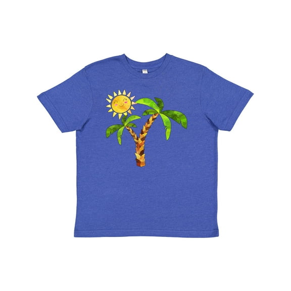 Inktastic Palm Trees with Cute Smiling Sun Youth T-Shirt