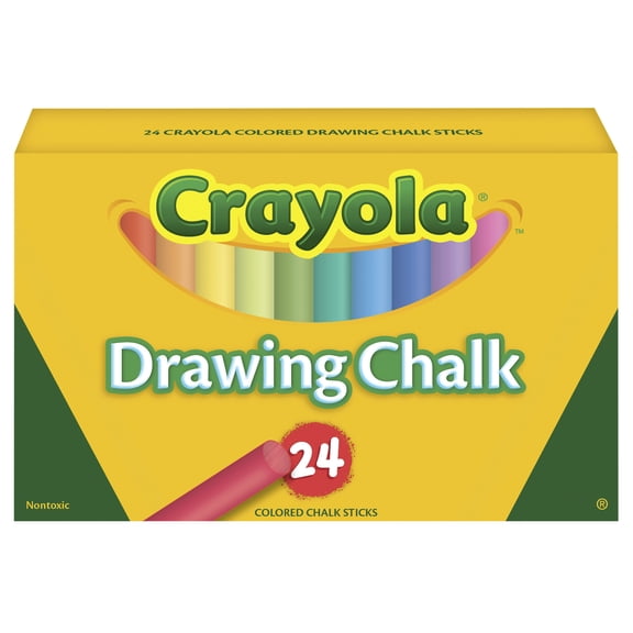 Crayola Non-Toxic Drawing Chalk, Assorted Colors, Pack of 24