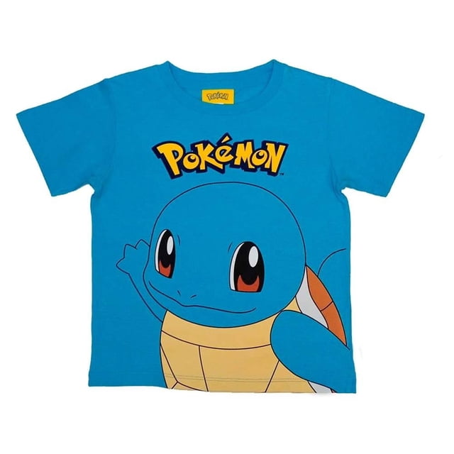 Playera Pokémon para Niño, Cuello Redondo Manga Corta Diseño Squirtle Azul Talla 6