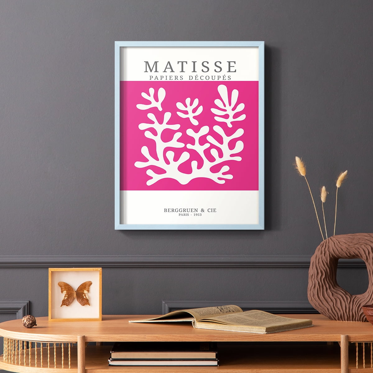 Matisse CDXXVI in Blue Solid Wood Framed Print No Nail Hanging
