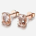thumbnail image 2 of Pink Morganite Stud, Pink Peach Gemstone Stud Earrings, Trendy Studs for Wedding, Minimalistic Mother Daughter Wife Gift, Silver Stud, 2 of 2