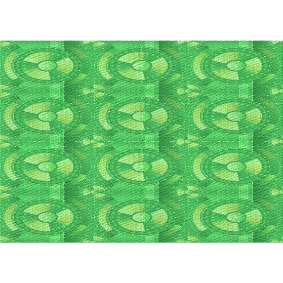 Ahgly Company Machine Washable Indoor Rectangle Transitional Neon Green Area Rugs, 4' x 6'