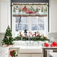 thumbnail image 3 of Christmas Semi-Sheer Rod Pocket Kitchen Curtain Valance and Tiers Set,Red Truck with Xmas Tree Snowmen Farmhouse 24 Inch Length Living Room Bedroom Bathroom 3 Piece Set, 3 of 5