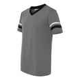 thumbnail image 2 of augusta sportswear men's sleeve stripe jersey, graphite/black/white, large, 2 of 5