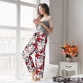 thumbnail image 4 of Uemuo Lilies Flowers Pattern Women's Wide Leg Palazzo Lounge Pants with Pockets Light Weight Loose Comfy Casual Pajama Pants-X-Large, 4 of 9