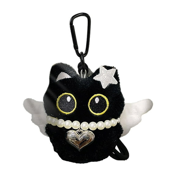Adorable Plush Cats Keychain Ghostly Wing Design Stylish Lovely Gift For Bags Backpacks Christmas Holiday Decorations