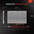 thumbnail image 2 of A-Premium Engine Coolant Radiator Assembly with Transmission Oil Cooler Compatible with Toyota Highlander 2009 2010 2011 2012 2013 L4 2.7L, Automatic Transmission, Replace# 160410V050, 2 of 8