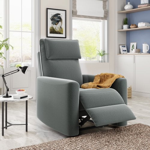 Leather Glider Recliner Chair Rocker Sofa Home Theater Seat Padded Armrest Back 