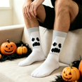 thumbnail image 3 of ZHOGXU Halloween Cartoon Print Mid Calf Socks For Kids Festive Seasonal Cozy Breathable Socks Casual Daily Wear,White, 3 of 3