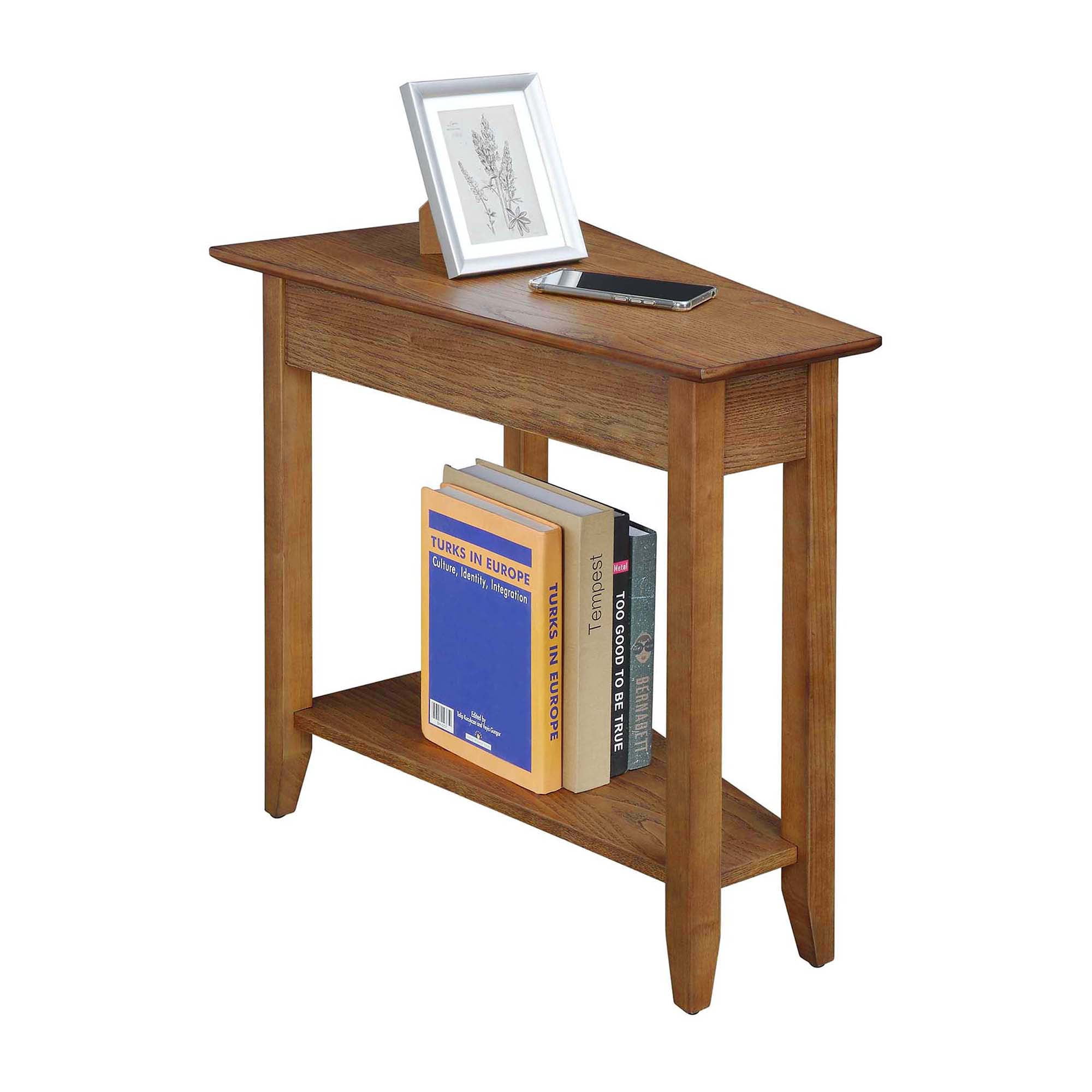 Convenience Concepts American Heritage Wedge End Table with Shelf, Driftwood