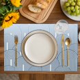 thumbnail image 4 of Ombre Placemats Set of 12, Farmhouse Stripes Modern Abstract Art Placemats for Dining Table, Place Mats for Kitchen Tabletop, Waterproof Wipeable Dining Table Mats Set, 4 of 9