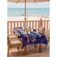 thumbnail image 2 of Outdoor Tablecloth with Umbrella Hole for Patio/Picnic/Party/Camping, Independence Day Gnomes Waterproof Table Cloth Rectangle Table Cover Washable, Blue Truck Firework Navy Blue (54"x 80"), 2 of 9